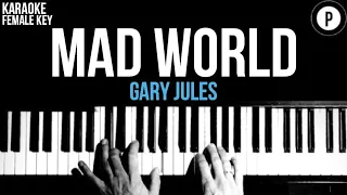 Gary Jules - Mad World Karaoke Acoustic Piano Instrumental FEMALE / HIGHER KEY