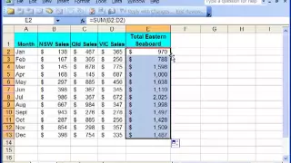 Excel Tutorial Tip 1  - Copy Formula Down Column. Excel Training Courses Sydney