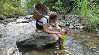 Single mother: Catching stream snails to sell at the market - growing ginger - building a new life