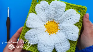 How to Crochet a 3D Flower Granny Square 🌸