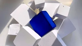 FULLY SATURATED blue block and fresh chalk // ASMR gym chalk // easy grip