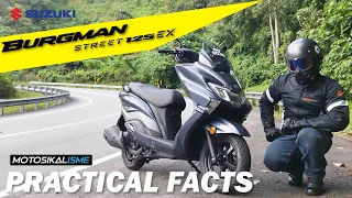 SUZUKI BURGMAN STREET 125 EX  PRACTICAL FACTS | PERFORMANCE | HANDLING | FUEL CONSUMPTION | FEATURES