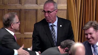 MP Glen Motz in the House of Commons challenging the Liberal Government on the carbon tax