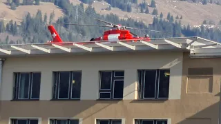 Start REGA Hubschrauber am Spital Frutigen