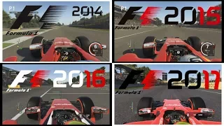 F1 2017 vs 2016 vs 2015 vs 2014 | Ferrari Comparison (Monza - Italy)