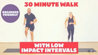 30 Minute Walk at home | With low impact cardio intervals