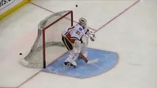 Ramo and MacDonald during pre-game warm-up at the Flames @ Senators hockey game