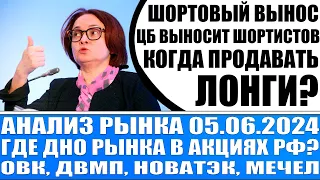 Анализ рынка 05.06 / Где дно рынка? Что с моими лонгами? Мечел Овк Двмп Новатэк / ЦБ РФ ОСТАНОВИСЬ!!