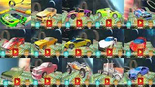 Impossible Car Tracks 3D - All 14 Vehicles Driving Stunts Sim - Levels 1 to 14 - Android Gameplay