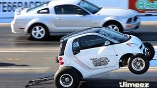 "NU BIG THING" SMART CAR 462ci BBC VS GT MUSTANG AT RT66