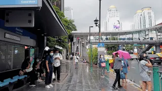 【4K UHD】 Thailand Travel - Walk around Bangkok Ratchadamri Rd after Rain