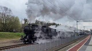 424-009 Nosztalgiavonattal Gödöllőn + Vonatforgalom /(2023 április 9.)