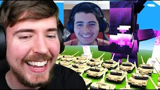 Minecraft Veteran Reacts To Mrbeast Gaming 1,000 Tanks Vs Titan Enderman!