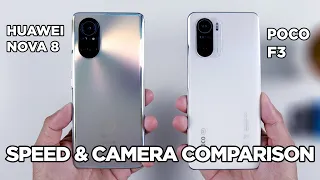 Huawei Nova 8 vs POCO F3 SPEED TEST & CAMERA Comparison | Zeibiz