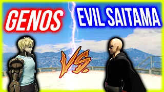 GTA 5 -Evil Saitama (One Punch Man) vs Genos SUPERHERO BATTLE
