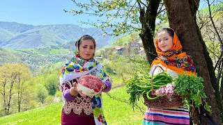 IRAN Village Life! Tas Kebab Recipe Cooked with Minced Meat, Baking Fresh Breads