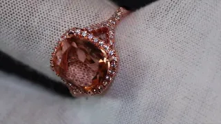 Rose gold diamond engagement ring, Rose gold diamond ring, Champagne diamond ring