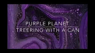 (63) Fluid acrylic pour painting - Purple planet- A treering with Arteza and a can