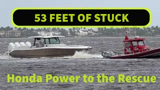 Boat STUCK on Sandbar - Honda power to the rescue