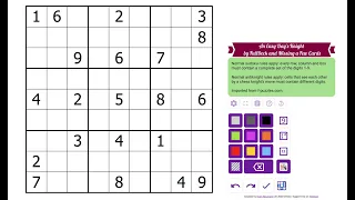 Antiknight Sudoku By FullDeck and Missing a Few Cards