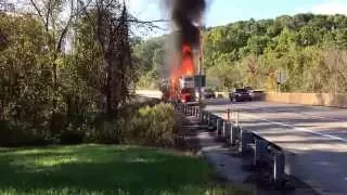 Car Hauler Burning on PA Turnpike