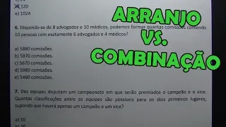 ANÁLISE COMBINATÓRIA - 8 QUESTÕES CONCURSO