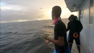 FISHING WITH CAPTAIN SAM IN THE GULF OF PARIA, TRINIDAD. CATCH CLEAN AND COOK, PART 1.. VIBES