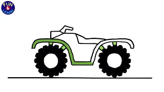 How to draw quad/ ATV (all terrain vehicle) bike easy @FunandLearnn