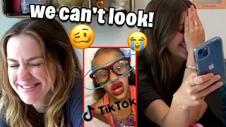 Reacting to OUR old CRINGEY Tik Toks with my mom!!