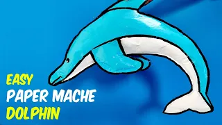easy paper mache dolphin | paper mache | paper mache craft | DIY