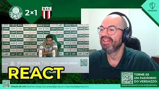 REACT - Coletiva Abel Ferreira - Palmeiras 2x1 Botafogo-SP