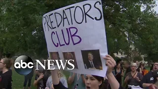 Protesters and supporters demonstrate outside the Kavanaugh Supreme Court vote