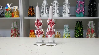 Thin candles with a heart from DIMSI candle shop