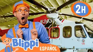 Blippi explora un helicóptero de bomberos! 🔥 | Blippi! | Moonbug Kids Parque de Juegos