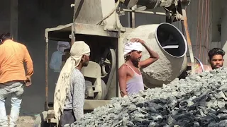 Cement mixer diesel engine startup