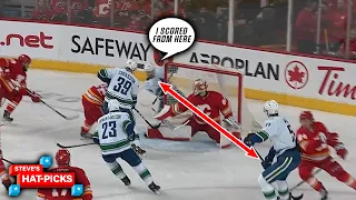 NHL Plays Of The Week: Did They Plan That Mid-Air Goal!? | Steve's Hat-Picks