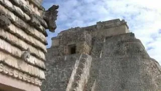 Magician pyramid Mayan Ruins Mexico Yucatan