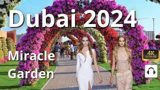 Dubai AE Miracle Garden 4K Walking tour