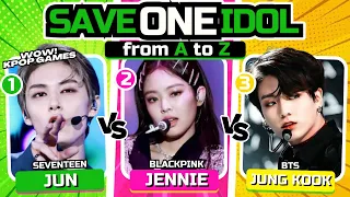 SAVE ONE KPOP IDOL: from A to Z 🎶✨ | WOW KPOP GAMES | KPOP QUIZ 2024