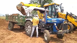 JCB 4dx Backhoe Loading Mitti in Mahindra Arjun Novo Tractor kubota Tractor Tractors | Jcb Cartoon |