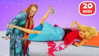 Игры в куклы Барби. Веселое видео для девочек Баба Маня 20 минут — Барби попала в больничку?
