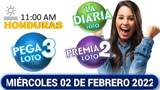Sorteo 11 AM Resultado Loto Honduras, La Diaria, Pega 3, Premia 2, MIÉRCOLES 02 de febrero 2022
