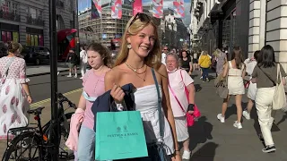 🇬🇧 CENTRAL LONDON WALKING TOUR: EXTREMELY BUSY STREETS DURING SUMMER HOLIDAYS IN LONDON, 4K60FPS HDR