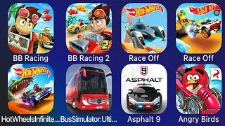 Beach Buggy Racing 2,Angry Birds Go,Hot Wheels Race Off,Asphalt 9,Bus Simulator Ultimate,BB Racing 2