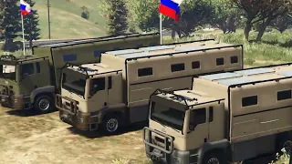 Russian 222 Artillery War weapon Supply Brigade Badly Destroyed by Ukrainian Mig-29 Fighter Jet-GTA5