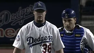 Eric Gagne gets the first save of his historic streak