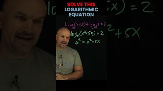 Solve this Logarithmic Equation #solve #logarithms #brianmclogan