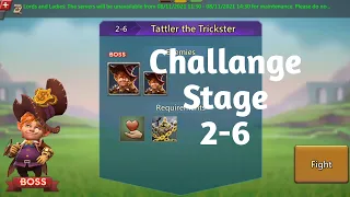 Lords mobile Challange stage 2-6f2p|Tattler the trickster challange stage 2-6