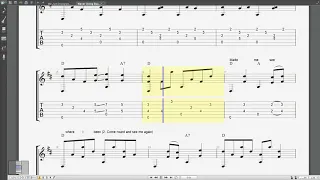 Never Going Back Again (guitar tab on Guitar Pro player)