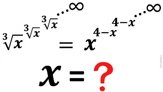 Solve the infinite Power Tower Equation for X | Learn how to solve Nested Exponents | Math Olympiad